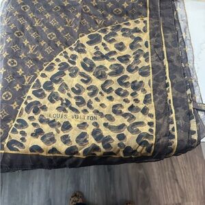 Louis Vuitton Leopard Print Silk Scarf